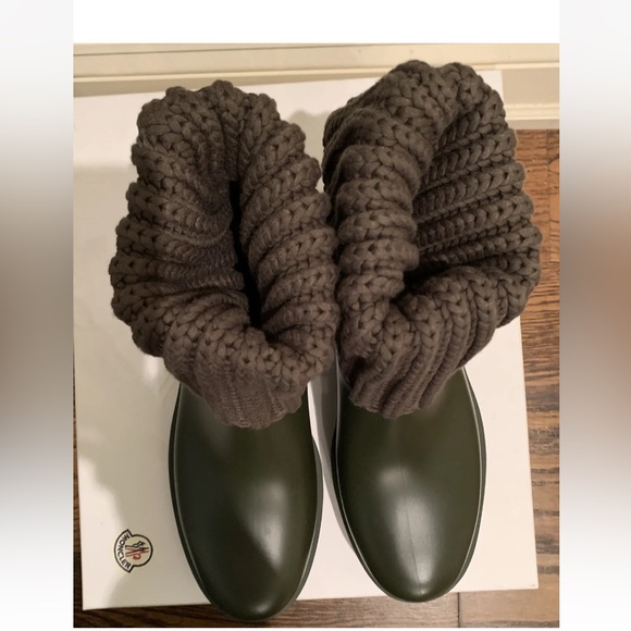 Authentic Moncler Ginette Waterproof Rain Boot Knit Cuff US 11, 41 Italy New - Picture 6 of 9